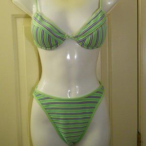 vintage high side bottom with bra style top bikini